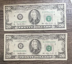 1993 Series $20 Dollar Bill Bank note Old Type US Federal Reserve Small Head (1) - Picture 1 of 2