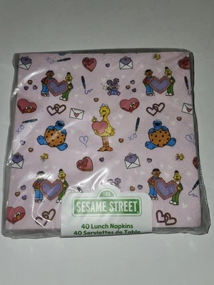 Servilletas de almuerzo Sesame Street 40 rosa con corazones personajes todas las ocasiones San Valentín  Foto 1 de 4