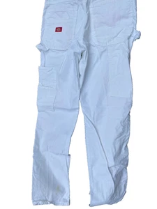 Pantalones de mezclilla Dickies Carpenter blancos pintor para hombre talla 32 x 34 - Imagen 1 de 3