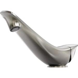 Grifo de lavabo de baño, grifo de baño de níquel cepillado único en forma de pájaro - Imagen 1 de 5