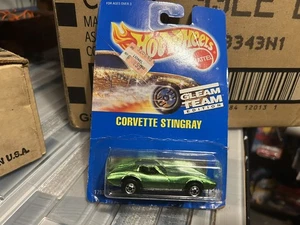 Hot Wheels Blue Card 1975 Corvette Stingray Gleam Team #192 VHTF Metalic Green - Picture 1 of 3