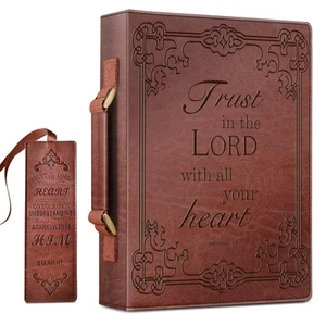 Large Classic Bible Cover Vegan Leather Carrying Book Case Church Bag Bible P... - Picture 1 of 8