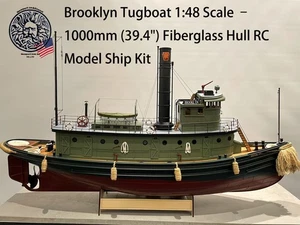 Brooklyn Tugboat RC Model Ship Kit – 1:48 Scale | 42" Fiberglass Hull - Picture 1 of 27