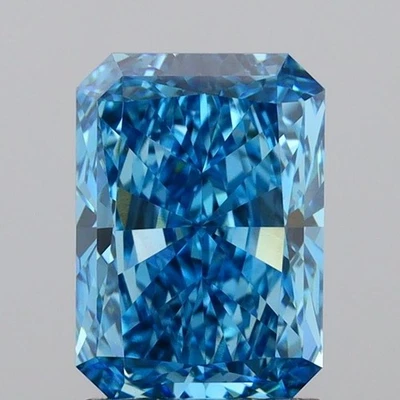 Radiant Cut 2.01 Ct Fancy Vivid Blue VS1 IGI Certified Lab Grown CVD Diamond - Image 1 of 4