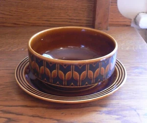 Hornsea Heirloom Brown - 12.5 cm Cereal / Soups Bowl with Plate - A/F - Picture 1 of 4