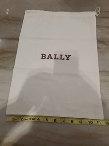 Bally unbenutzter weißer Schuhstaubbeutel mit Kordelzügen 11,5"x 16" - Bild 1 von 2