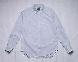 Gitman Vintage $205 Blue White Striped Oxford Button Down Collar Cotton Shirt M - Picture 1 of 6