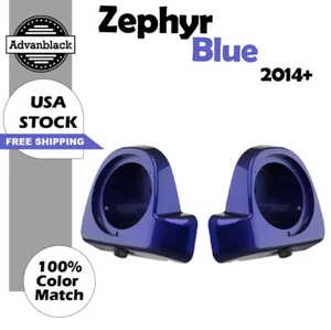 Zephyr Blue 6.5" Speaker Pods Lower Vented Fairing For 14+ Harley by Advanblack - Imagen 1 de 14