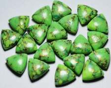 GTL CERTIFIED 25Pcs Lot Natural Green Copper Turquoise 14x14mm Trillion Cabochon