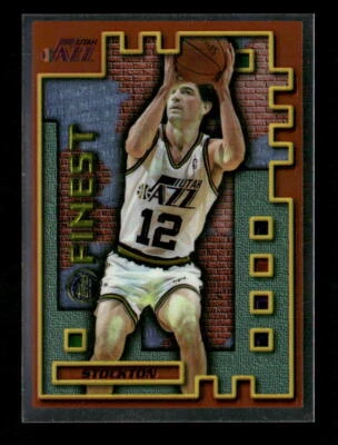 John Stockton 1995-96 Finest #M29 Mystery Borderless Silver Utah Jazz NBA - Image 1 of 2