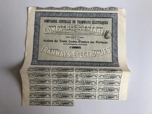Action Compagnie Centrale de TRAMWAYS Electriques 1897 - Imagen 1 de 2