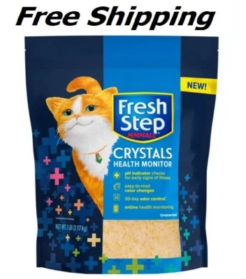 Fresh Step Crystals Health Monitoring Cat Litter Unscented, 7 lbs Net Weight Bag