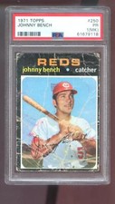 1971 Topps #250 Johnny Bench PSA 1 (MK) Graded Baseball Card MLB Cincinnati Reds