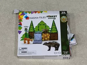 New MAGNA TILES Forest Animals 25 Piece Magnetic Construction Set DAMAGED BOX - Picture 1 of 2