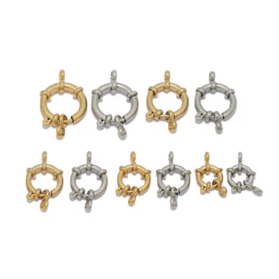 10pcs Stainless Steel Spring Ring Clasps  10/12/14/16/18mm - Image 1 of 4
