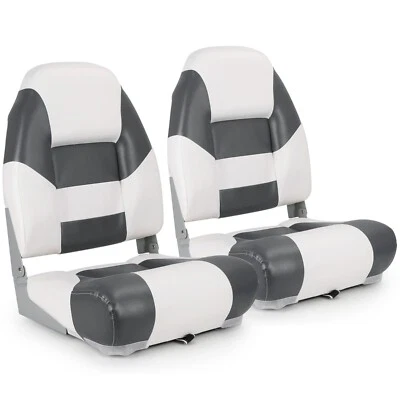 NORTHCAPTAIN White/Charcoal High Back Folding Boat Seat, 2 Seats - Image 1 of 4