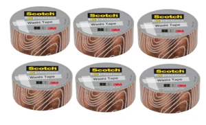 Scotch Expressions Washi Tape: 0.59 in. x 275 in.  White/Copper Foil 6 Pack - Picture 1 of 2