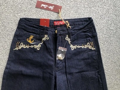 Wunderschöne Jeans Gr.36 dunkelblau mit maritimen Applikationen - Bild 1 von 4