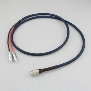 NAIM 5 Pin Din Twist Lock to RCA Phono Cable Stereo Silver Plated Pure OFC 1m - Picture 1 of 11