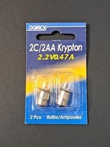 Dorcy Flashlight Replacement Bulbs 2C/2AA Krypton 2.2V/.47A KPR104 2 Pack - Picture 1 of 2