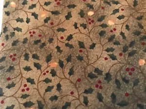 "Happy Holidays" Holly and Berries by Nancy Halvorsen for Bernartex. Holidays - Picture 1 of 6