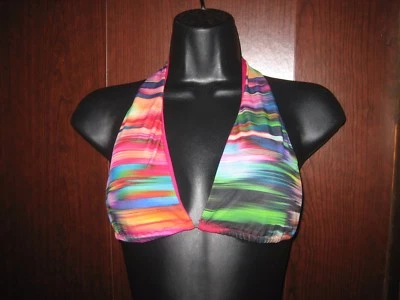Top halter de bikini de diseñador LSpace talla XS USADO EN EXCELENTE ESTADO varios colores brillantes Foto 1 de 4