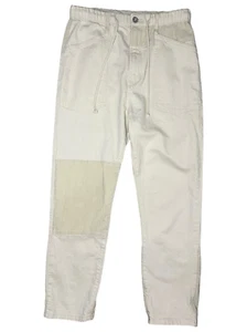 Anthropologie Pilcro Women’s Medium Patchwork Carpenter Pants Cream Corduroy - Picture 1 of 8