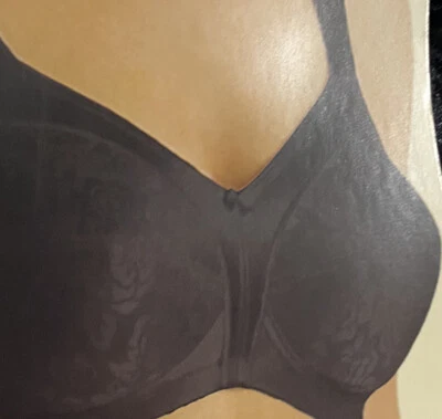 Sujetador Bobbie Brooks Damas Negro Sin Alambres Cómodo Satinado Talla 40C Nuevo en Paquete Foto 1 de 4