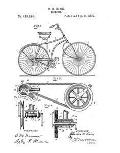Impresión de arte para bicicleta decoración de pared vintage retro patente línea dibujo reproducción - Imagen 1 de 6