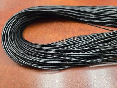 CADENA DE CORDÓN DE CUENTAS DE CUERO NEGRO DE 100 METROS 2 MM #F-56G Foto 1 de 3