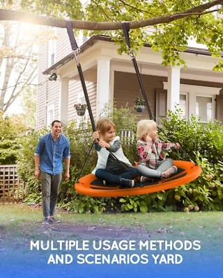 Platillo 43" Árbol Columpio Exterior Platillo Volador Cuerda Columpio Plataforma Columpio para Niños Foto 1 de 4