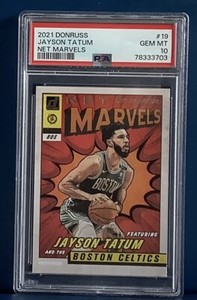 2021-22 Donruss Jayson Tatum Net Marvels #19 Silver Press Proof PSA 10