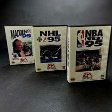 SEGA EA Sports Video Games Madden 95, NBA Live 95, NHL 95 '94 Case Lot Of 4 Used