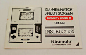 Nintendo 1983 Donkey Kong II 2 JR-55 Game & Watch MANUAL ONLY VGC NICE