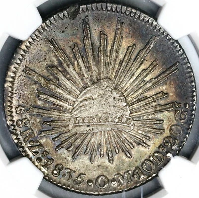 1835-Zs NGC MS 62 Mexico 8 Reales Zacatecas Mint Cap Rays Silver Coin (22051701C - Image 1 of 4
