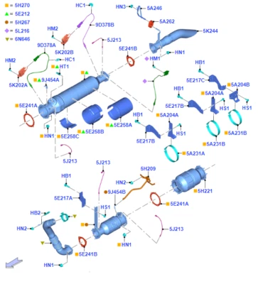 Ford F-650 F-750 2016-2025 abrazadera de escape - trasero derecho Foto 1 de 3