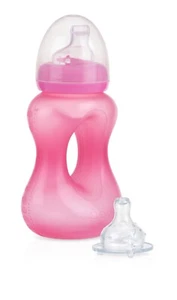 Nuby Lil Gripper 2-Stage Bottle to Cup - Vari-Flow Spout - Wide Neck - Colorful - Picture 1 of 18