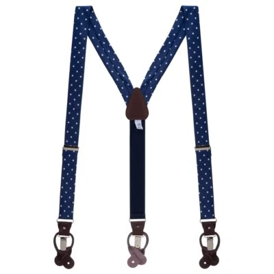 SuspenderStore Elegante Tirantes a Lunares-BOTÓN/CLIP EXTREMO CONVERTIBLE-5 Colores Foto 1 de 4