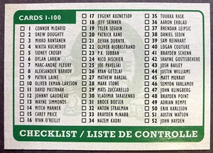 2018-19 O-Pee-Chee Retro Parallel Checklist 1-100 #100 Unmarked - Bild 1 von 2