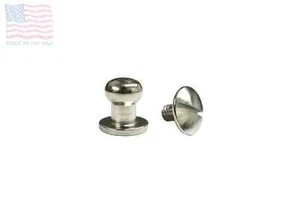 Medium 5/16" 8mm Screw Back Button Head Stud & Screw, Nickel Holster 10 SETS - Picture 1 of 1