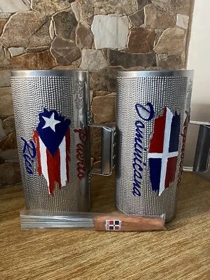 Dago Guira 20x13 Profesional con Gancho Pintada a mano con la bandera de RD y PR