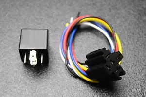 30/40 AMP RELAY HEAVY DUTY WITH WIRE HARNESS 12 VOLT 5 PIN PRONG SPDT BOSCH - Picture 1 of 9