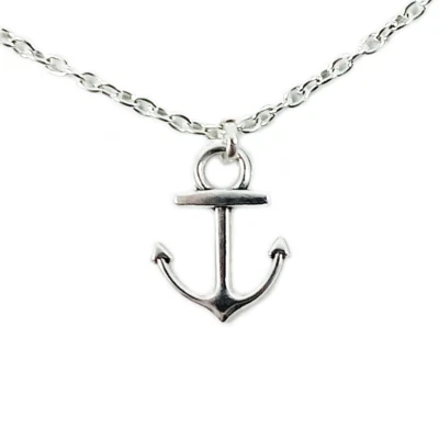 Collana con piccola ANCORA Argento Catena in Acciaio inox ciondolo da Uomo Donna - Immagine 1 di 4