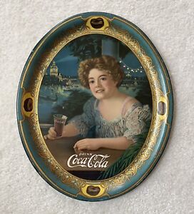 Vintage, Original, Antique, 1909 Coca-Cola, Coke, Soda, Serving Tray VG+ Con.