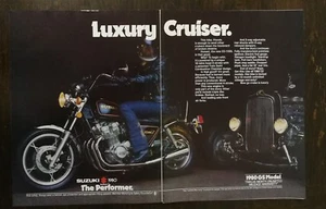 Vintage 1980 Suzuki GS-1100 Model Motorcycle - 2 Page Full Color Ad - Picture 1 of 1