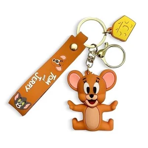 Cute Anime Cartoon Character Jerry 3D Silicon Rubber Keychain Pack of 2 NAU - Picture 1 of 9