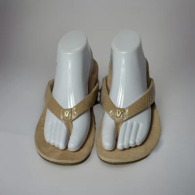 Sandalias ortopédicas Vionic Jen para mujer talla 7 beige tanga charol Foto 1 de 4