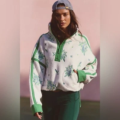 NWOT FP Movement Mountain High Embroidered Half Zip Fleece Sz L | CURRENT STYLE - Image 1 of 4