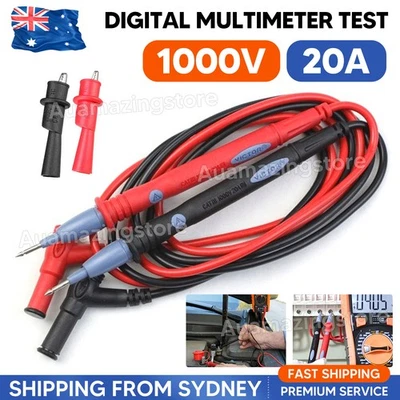 Multimeter Test Leads for Fluke Meter Electrical Alligator Clip Probes 1000V 20A - image 1 of 4