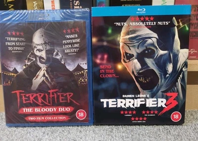 Terrifier Trilogy -   Blu-rays (1 & 2 Sealed, 3 unsealed with slipcover) Horror  - Image 1 of 3